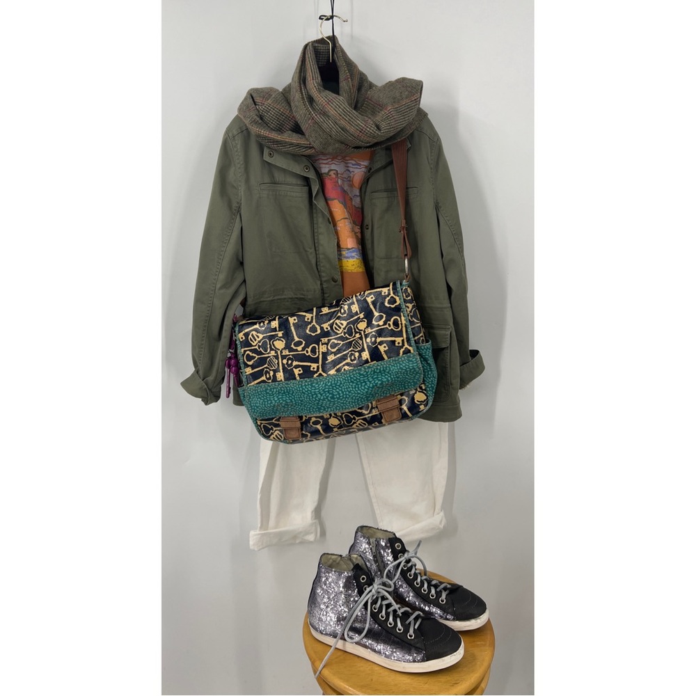 Fossil Key-Per Coated Canvas, Large Crossbody Key… - image 5